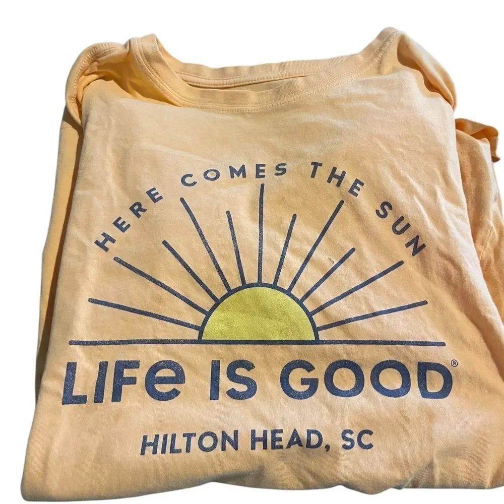 Life Is Good Blue and Orange Long Sleeve Tee